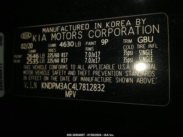 KIA Sportage Lx 2020 KNDPM3AC4L7812832 Image 9