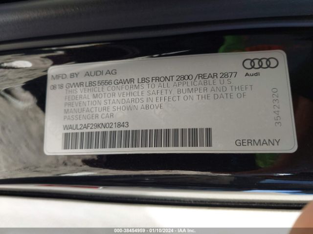 2019 AUDI A6 WAUL2AF29KN021843 Photo 8