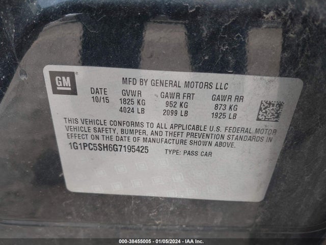 Chevrolet luw - e85 max 2016 1G1PC5SH6G7195425 Image 19