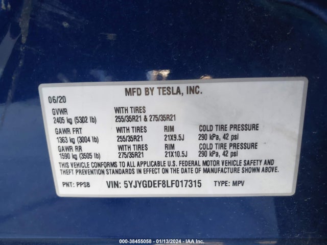 5YJYGDEF8LF017315 Tesla Model Y Long Range Dual Motor All-wheel Drive/performance Dual Motor All-wheel Drive