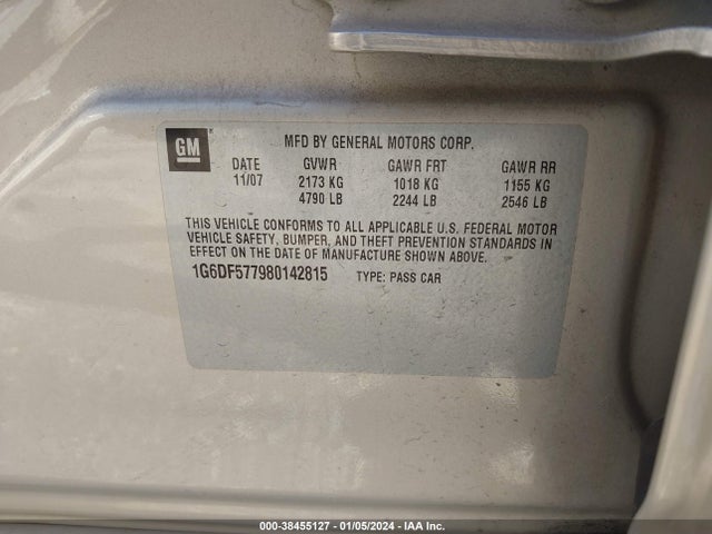 2008 CADILLAC CTS 1G6DF577980142815 Photo 8