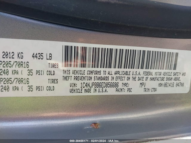 Jeep Patriot Sport 2014 1C4NJPBB6ED856686 Image 9