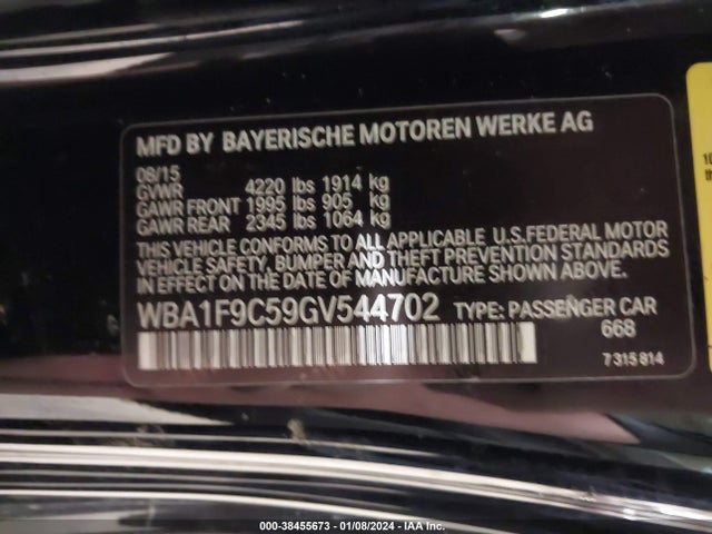 WBA1F9C59GV544702 BMW 228I