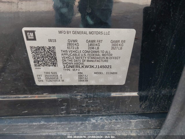 Chevrolet Traverse 1fl 2019 1GNERLKW3KJ145021 Image 9