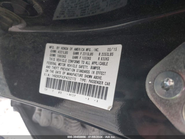 Honda Accord Ex-l 2015 1HGCR2F83FA202170 Image 9