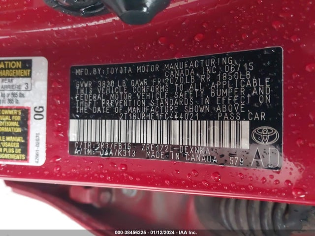 Toyota COROLLA LE 2015 2T1BURHE1FC444021 Image 9