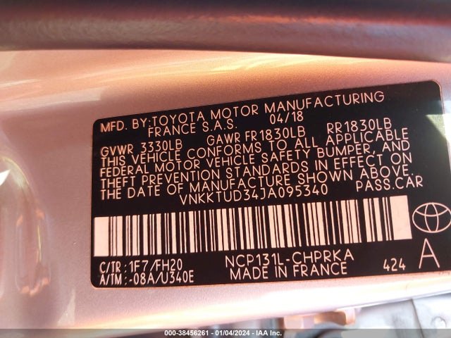 Toyota YARIS L 2018 VNKKTUD34JA095340 Image 9