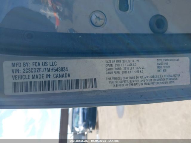 2C3CDZFJ7MH543034 Dodge Challenger R/t Scat Pack Widebody