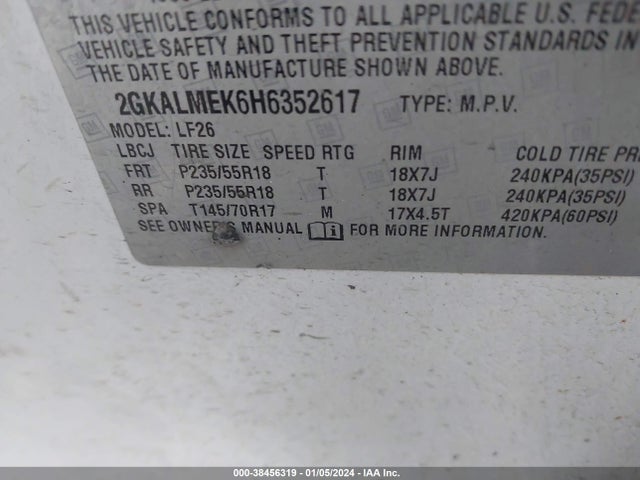 GMC Terrain Sle-1 2017 2GKALMEK6H6352617 Image 9