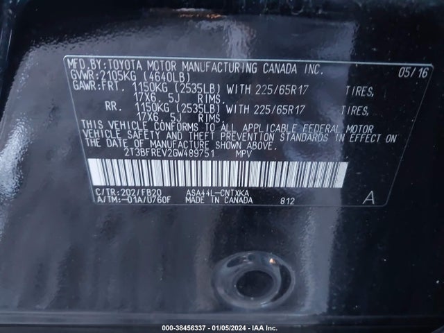 Toyota RAV4 LE 2016 2T3BFREV2GW489751 Image 9