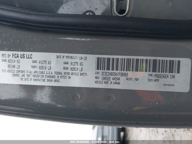 Dodge Charger Sxt Rwd 2019 2C3CDXBG5KH738903 Image 9