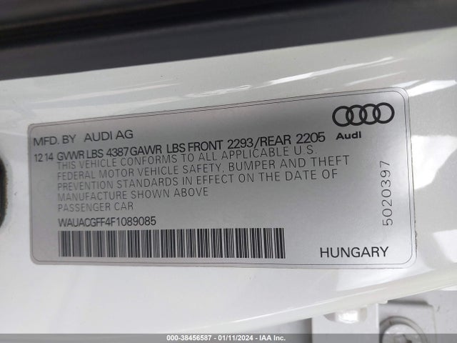 WAUACGFF4F1089085 Audi A3