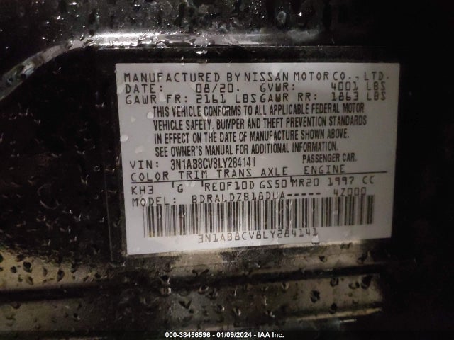 Nissan Sentra Sv Xtronic Cvt 2020 3N1AB8CV8LY284141 Image 9