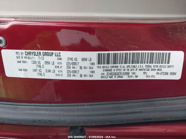 Dodge Grand Caravan Avp/se 2014 2C4RDGBG6ER103998 Image 9