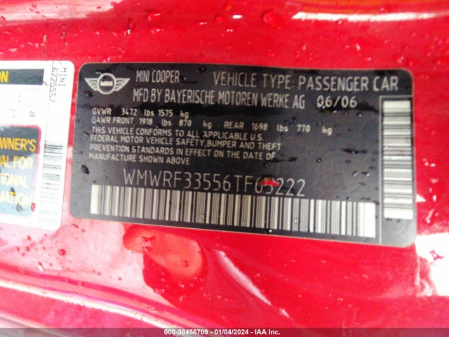 2006 MINI COOPER WMWRF33556TF65222 Photo 8