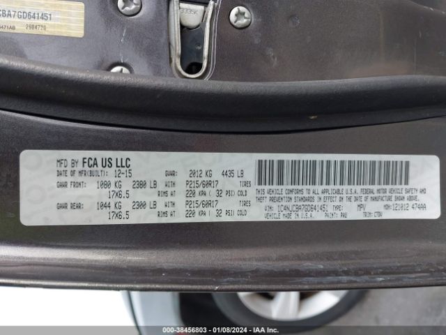 1C4NJCBA7GD641451 Jeep Compass Sport