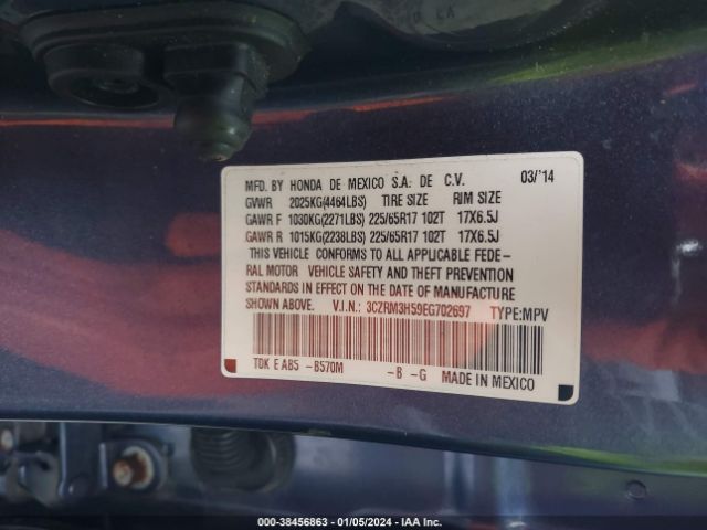 3CZRM3H59EG702697 Honda CR-V EX