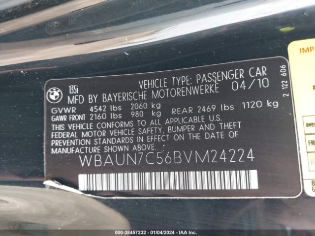 2011 BMW 135I WBAUN7C56BVM24224 Photo 8