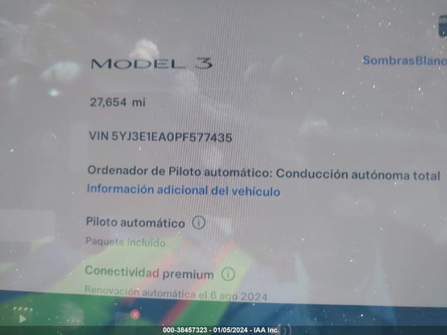 5YJ3E1EA0PF577435 Tesla Model 3 Rear-wheel Drive