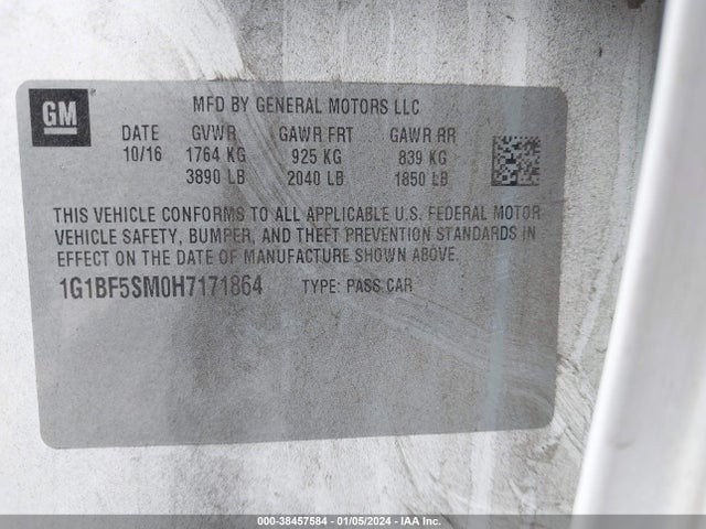 Chevrolet Cruze Premier Auto 2017 1G1BF5SM0H7171864 Image 9