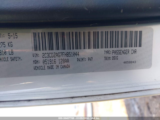 Dodge Challenger Sxt Or R/t 2015 2C3CDZAG7FH851044 Image 9