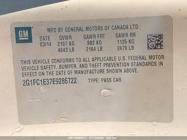 Chevrolet Camaro 2lt 2014 2G1FC1E37E9286722 Image 9