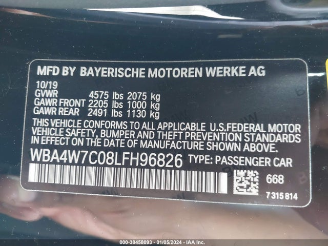 BMW 440I 2020 WBA4W7C08LFH96826 Image 9