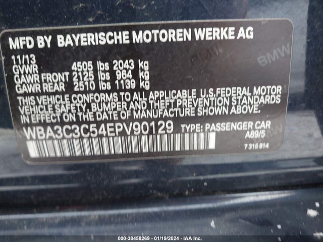 BMW 320i Xdrive 2014 WBA3C3C54EPV90129 Image 9
