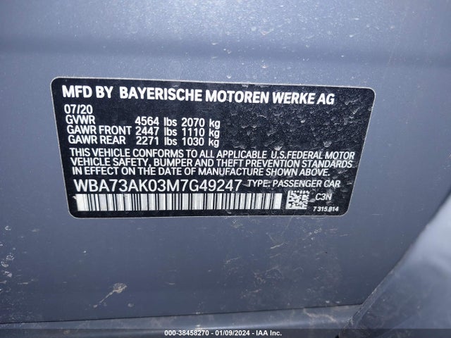 BMW 228i Gran Coupe Xdrive 2021 WBA73AK03M7G49247 Image 9
