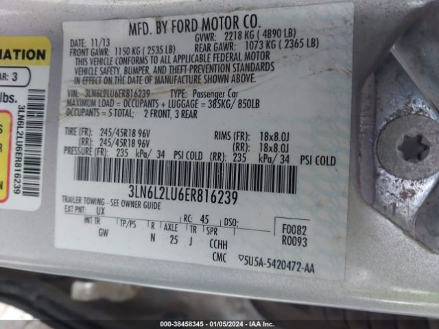 3LN6L2LU6ER816239 Lincoln MKZ HYBRID