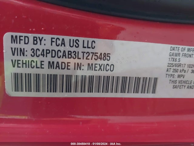 Dodge Journey Se Value 2020 3C4PDCAB3LT275485 Image 9