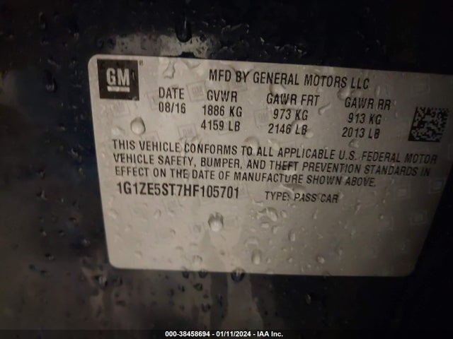 Chevrolet MALIBU 1LT 2017 1G1ZE5ST7HF105701 Image 9