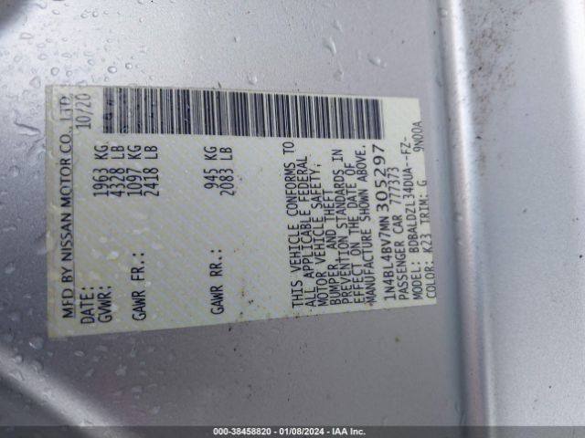 1N4BL4BV7MN305297 Nissan Altima S Fwd