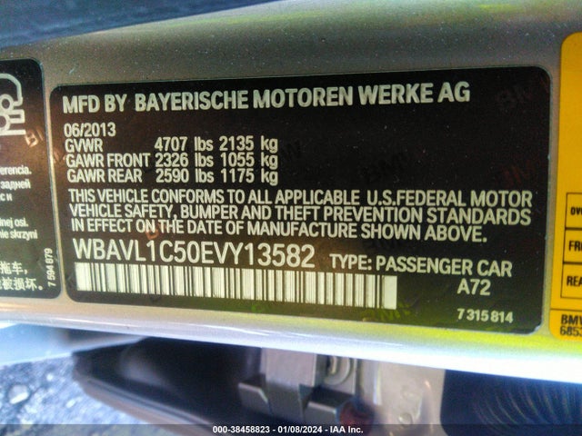 2014 BMW X1 XDRIVE28I VIN: WBAVL1C50EVY13582