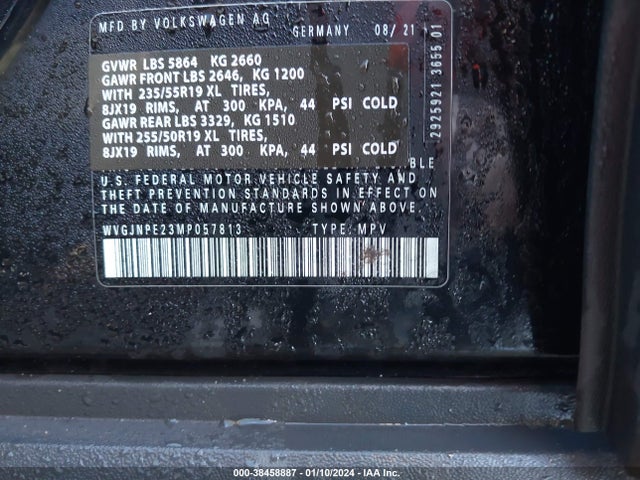 WVGJNPE23MP057813 Volkswagen Id.4 Awd Pro