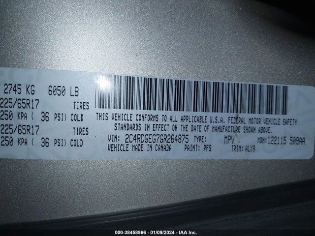 Dodge Grand Caravan R/t 2016 2C4RDGEG7GR264875 Image 9