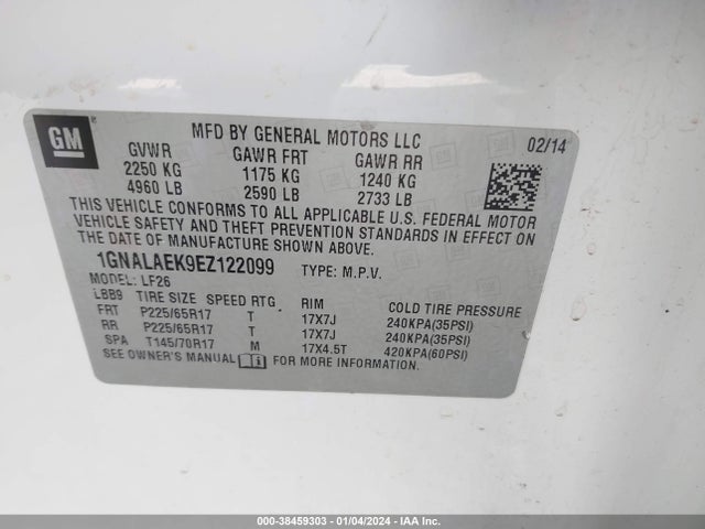 Chevrolet EQUINOX LS 2014 1GNALAEK9EZ122099 Image 9