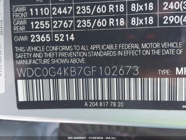 2016 MERCEDES-BENZ GLC 300 WDC0G4KB7GF102673 Photo 8