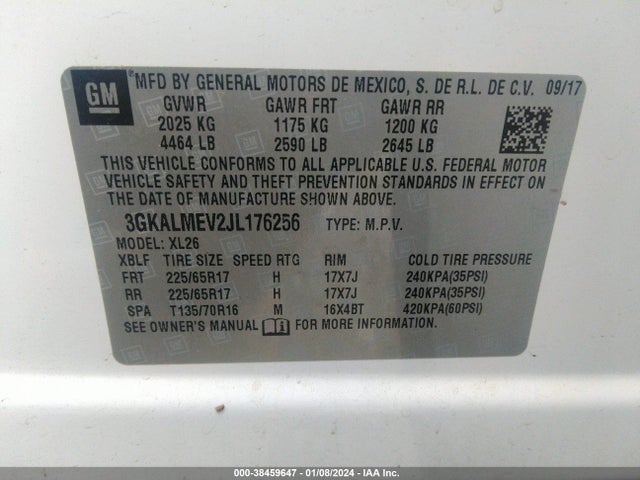 GMC Terrain Sle 2018 3GKALMEV2JL176256 Image 9