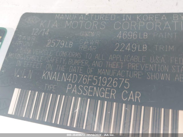 KIA Cadenza Premium 2015 KNALN4D76F5192675 Image 9
