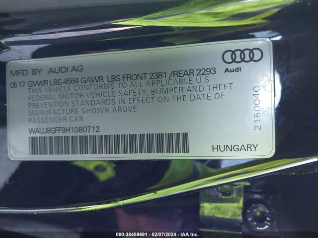 WAUJ8GFF9H1080712 Audi A3 2.0t Premium
