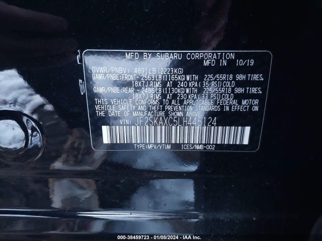 Subaru Forester Touring 2020 JF2SKAXC5LH445124 Image 9