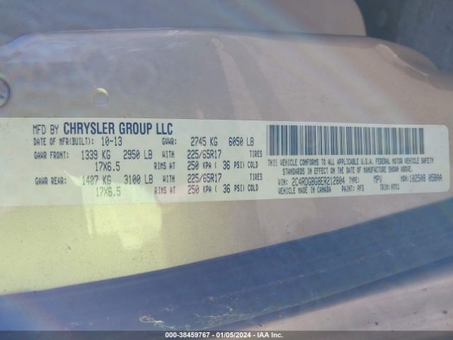 2C4RDGBG8ER212804 Dodge Grand Caravan Avp/se