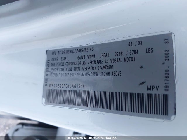 2004 PORSCHE CAYENNE WP1AB29P04LA61815 Photo 8