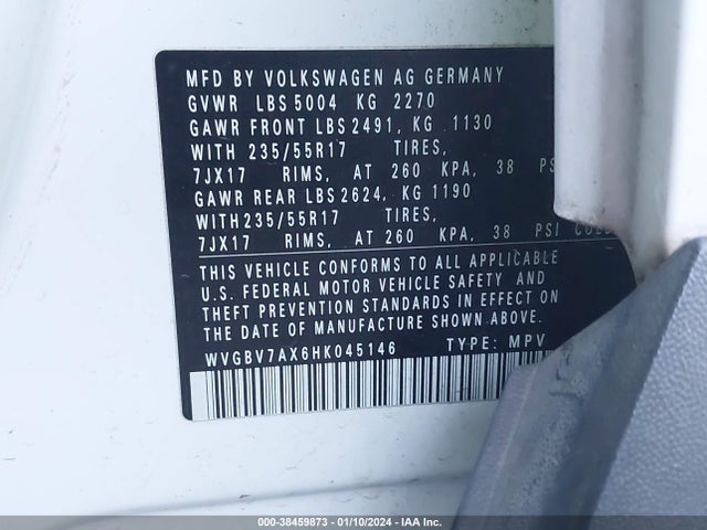 WVGBV7AX6HK045146 Volkswagen Tiguan 2.0t/2.0t S