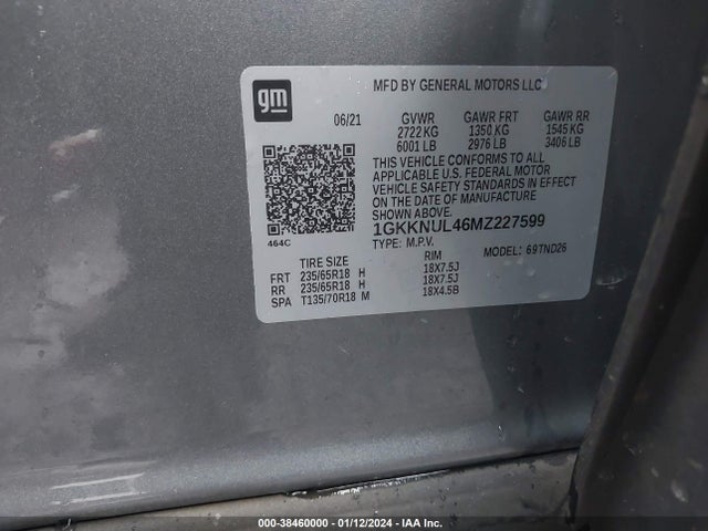 GMC Acadia Awd Slt 2021 1GKKNUL46MZ227599 Image 9