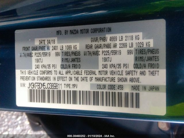 2018 MAZDA CX-5 JM3KFBDM5J0389811 Photo 8