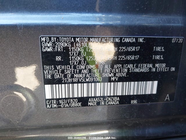 Toyota RAV4 LE 2020 2T3H1RFV5LW091063 Image 9