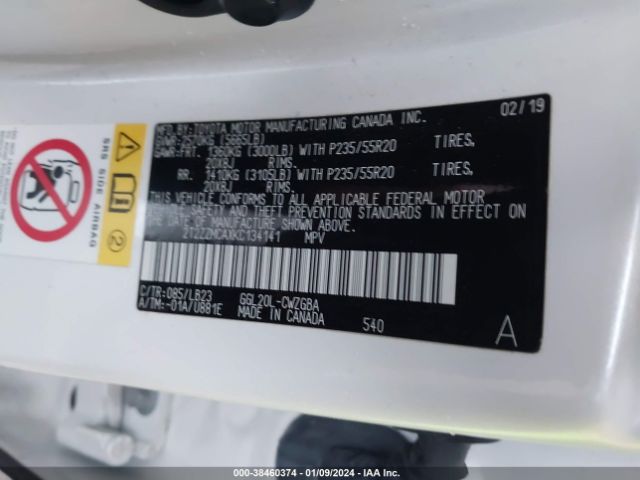 2T2ZZMCAXKC134141 Lexus RX 350