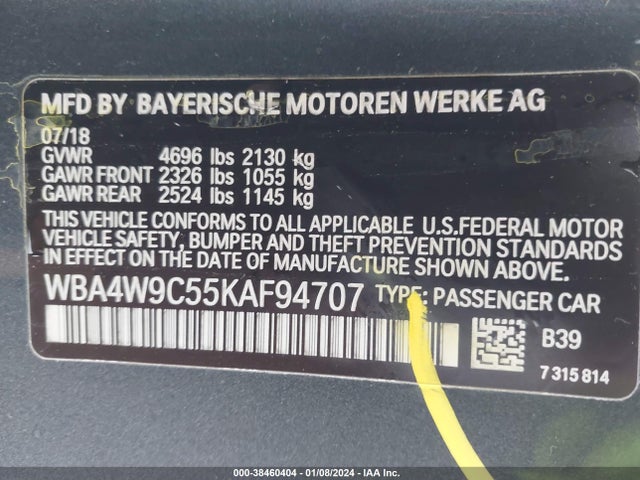 BMW 440i Xdrive 2019 WBA4W9C55KAF94707 Image 9